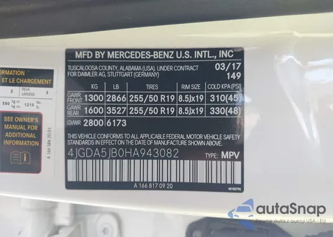 2017 Mercedes-Benz Gle 350 z USA, uszkodzony, nr VIN 4JGDA5JB0HA943082